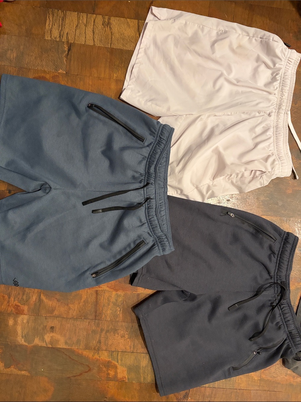 Boys (small) Three Casual Drawstring Shorts - White, Slate Blue, Navy